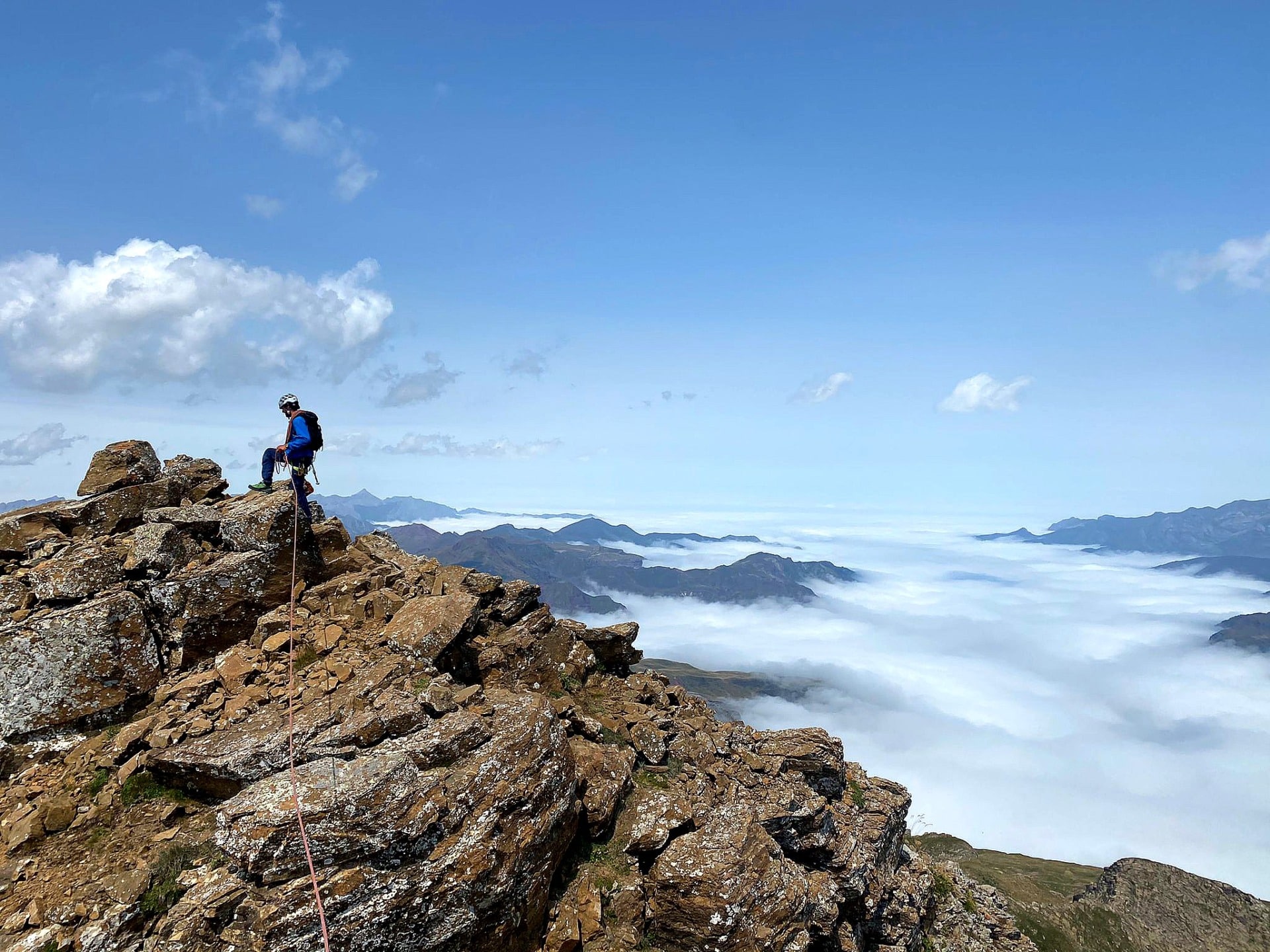 En la arista este del murcielago al pico de Aspe