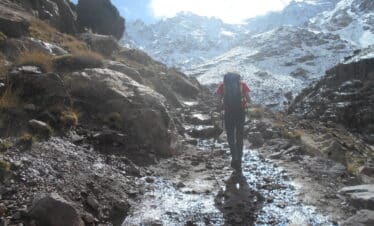 Subiendo al Refugio del Toubkal